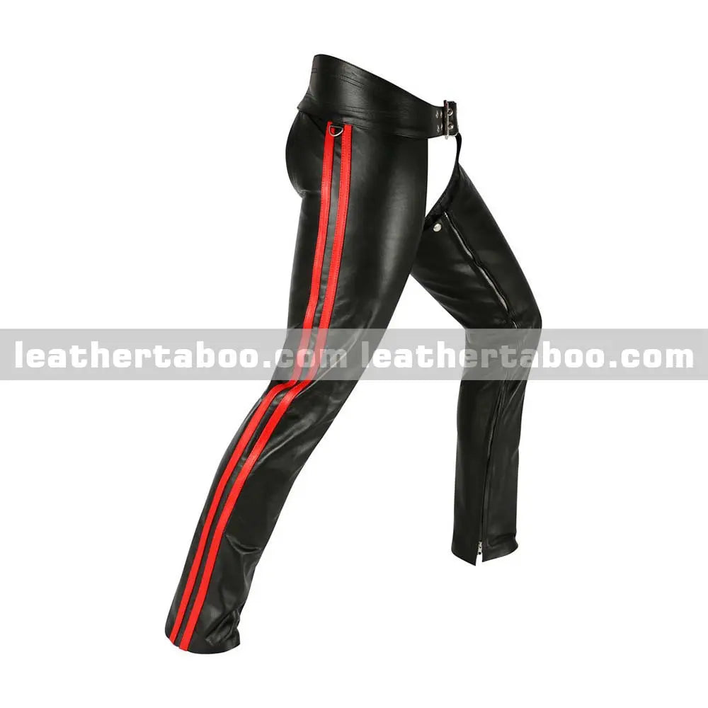 Premium Stylish Western Leather Biker Chaps - Classic Motorcycle Riding Gear Leather taboo