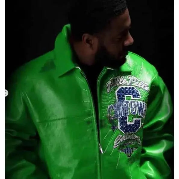 Pelle Pelle Chi Town Green Leather Jacket