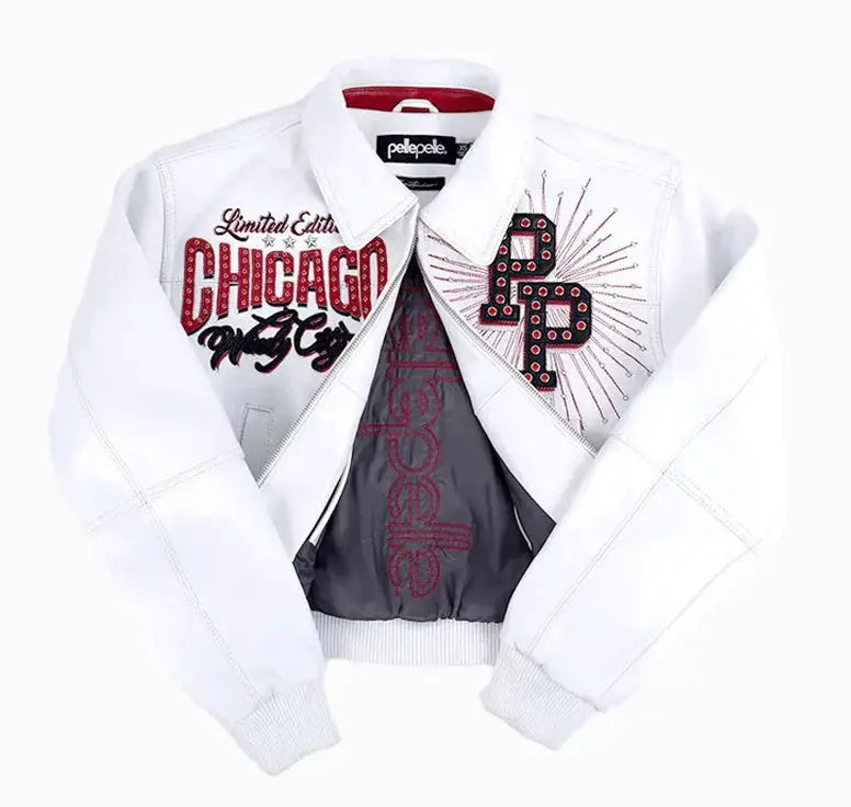Women's Pelle Pelle X TB Windy City MB White Leather Jacket