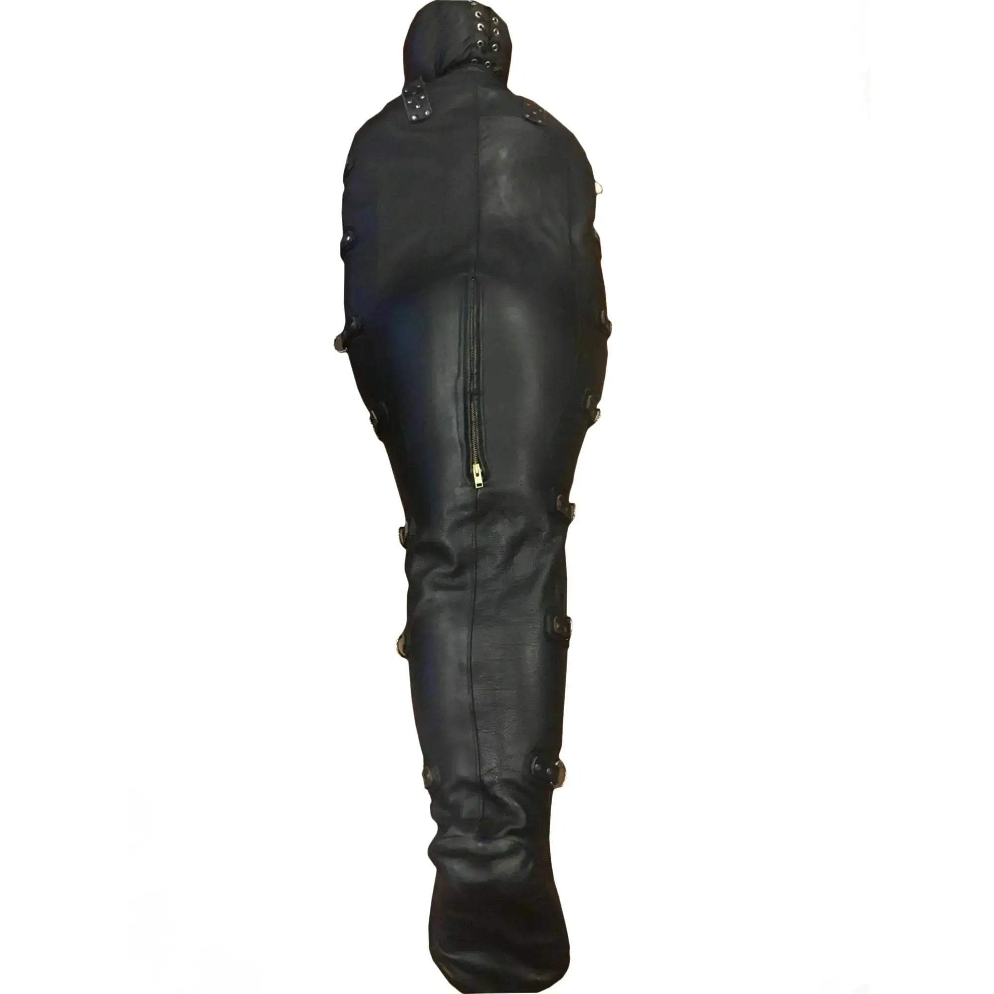 Cowhide leather sleep sack body bag full view Back