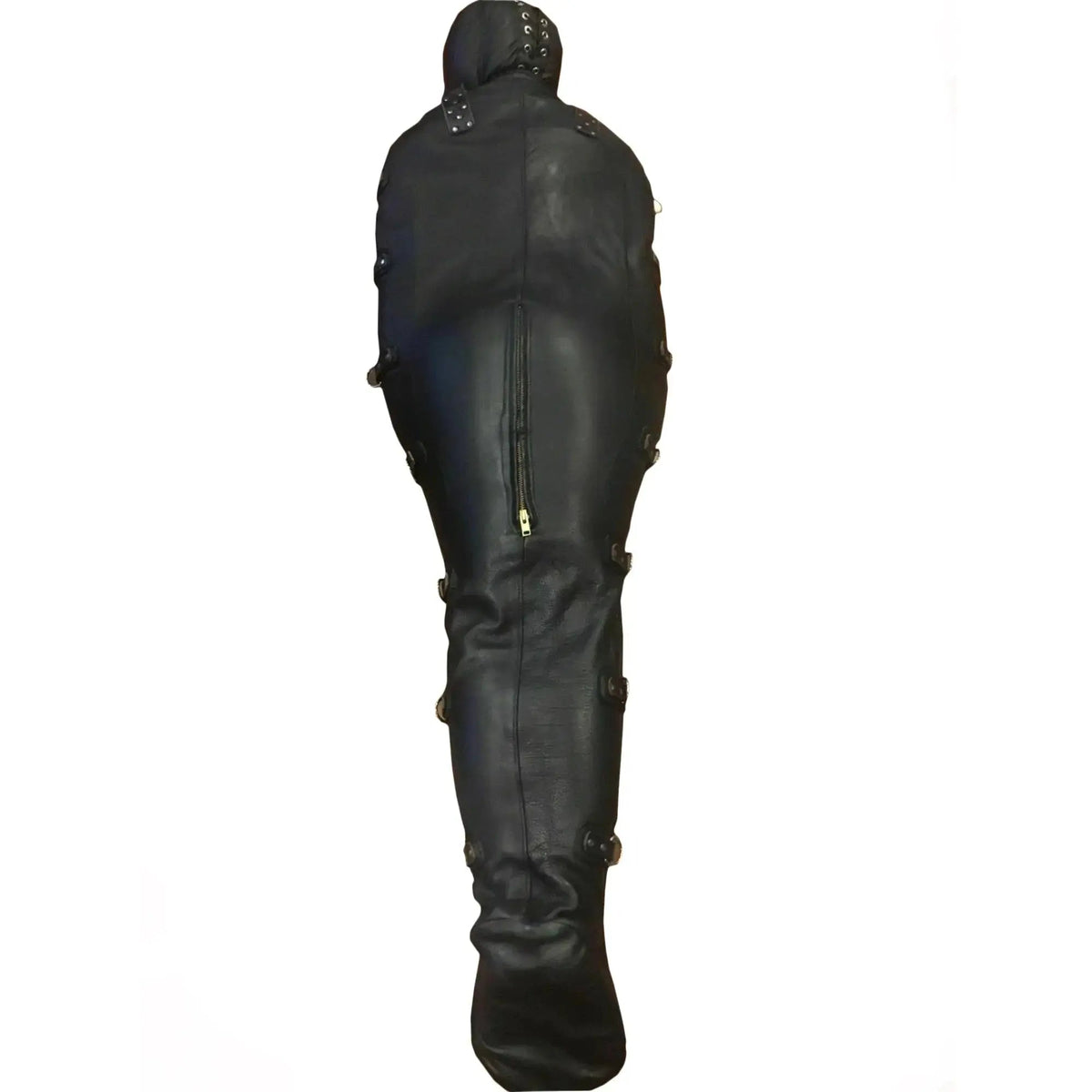 Cowhide leather sleep sack body bag full view Back