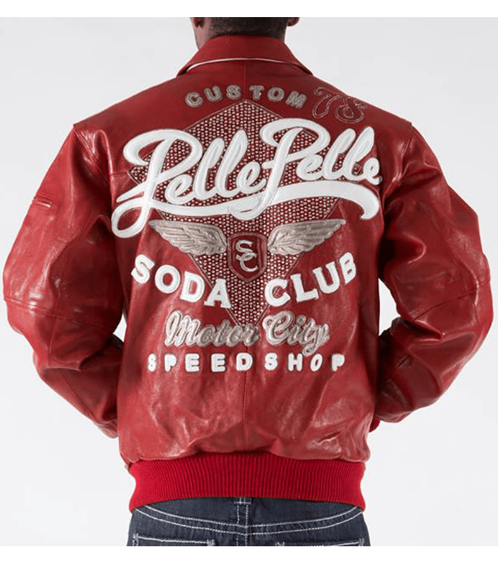 Custom 78 Pelle Pelle Soda Club Red Jacket Motor City Speed Shop leathertaboo.com