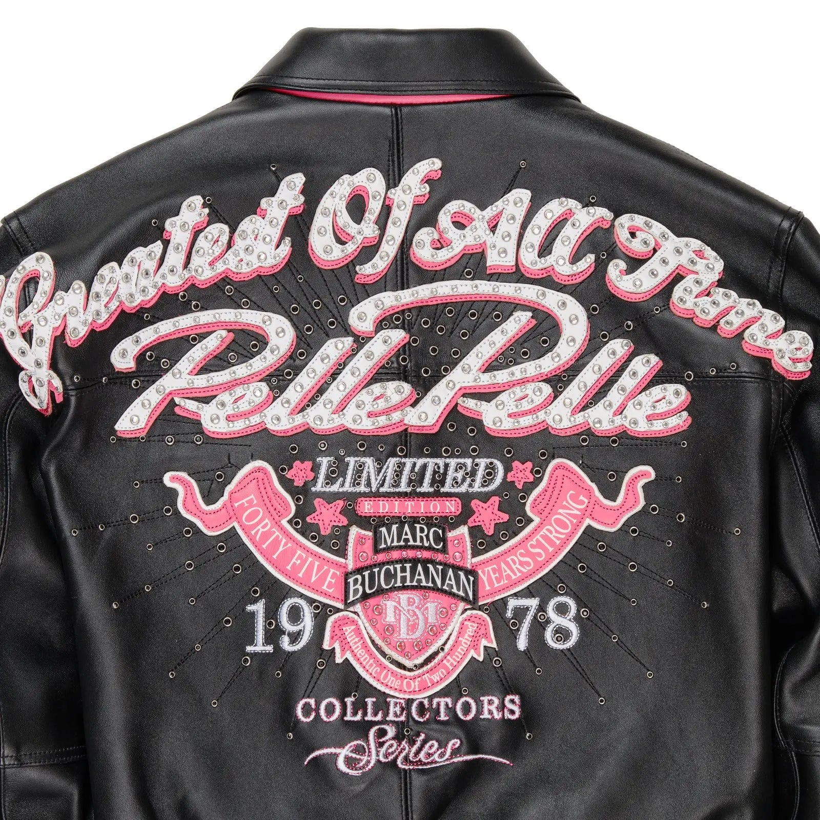 Women’s Black Pelle Pelle Cowhide Leather Jacket with Pink Accents – Premium Designer Streetwear - Leather taboo