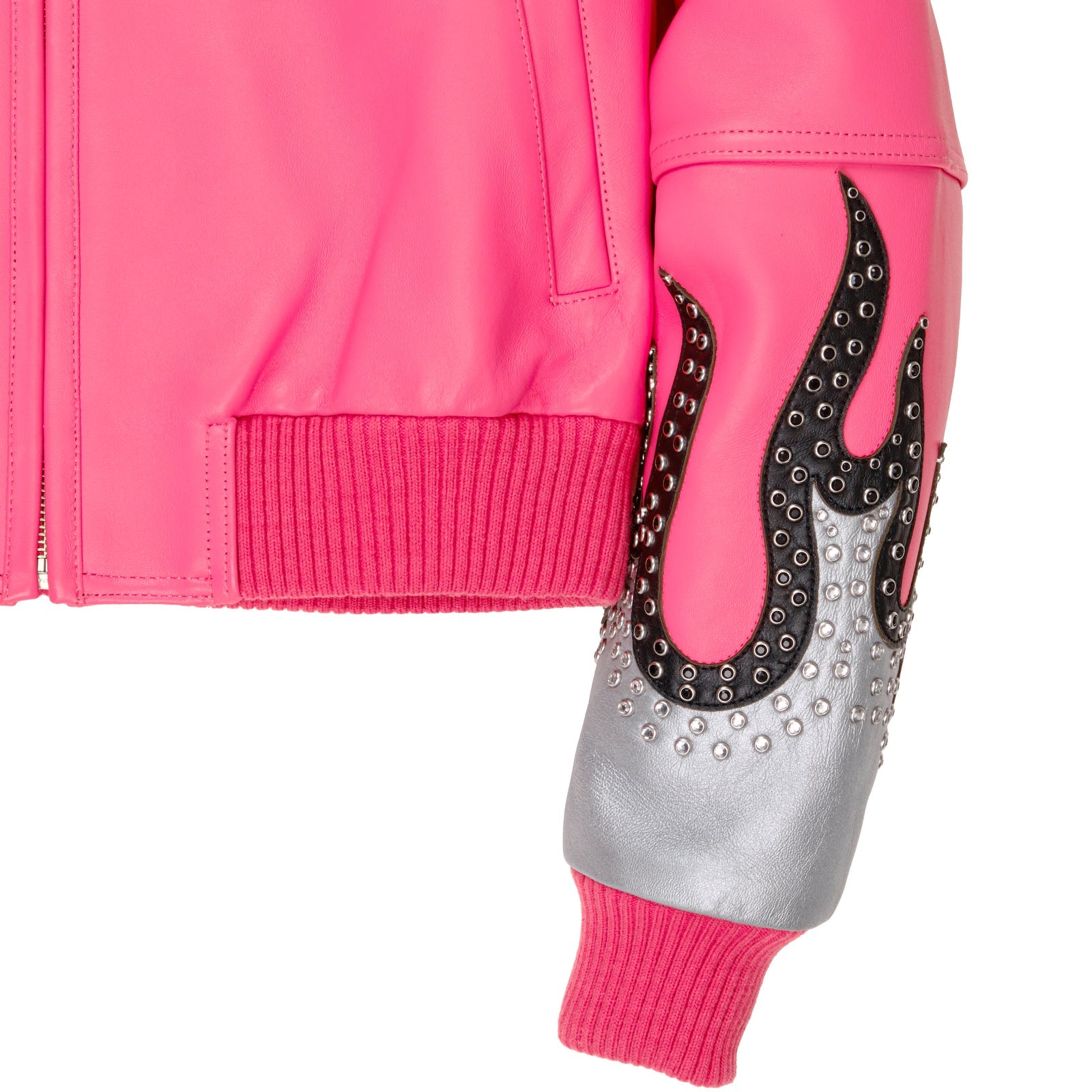 Women’s Pelle Pelle Pink Premium Cowhide Leather Jacket – Designer Studded Outerwear