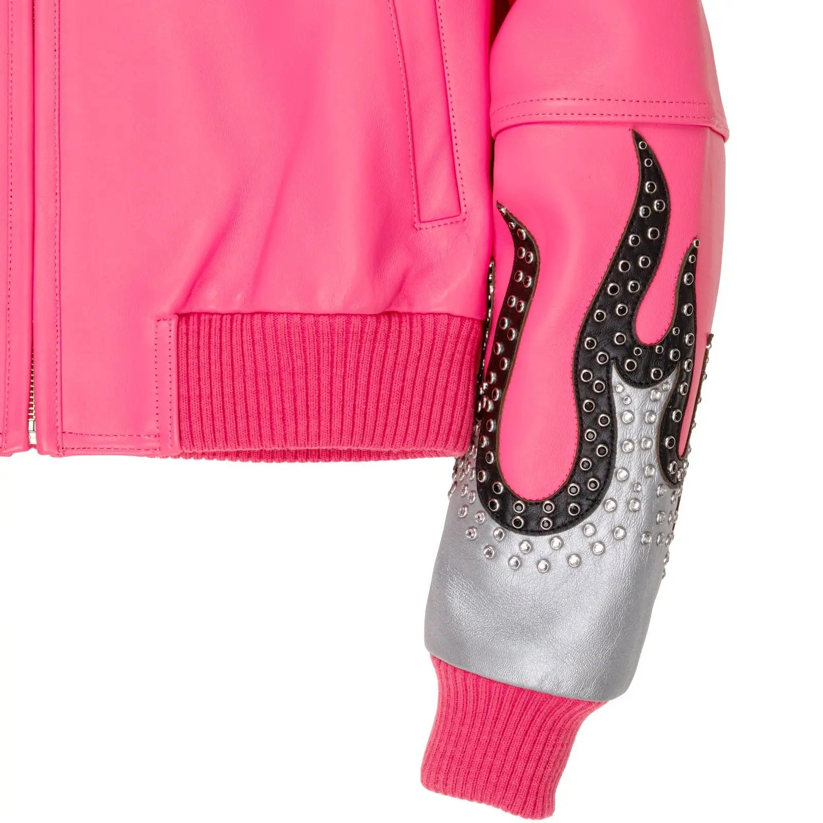 Women’s Pelle Pelle Pink Premium Cowhide Leather Jacket – Designer Studded Outerwear - Leather taboo