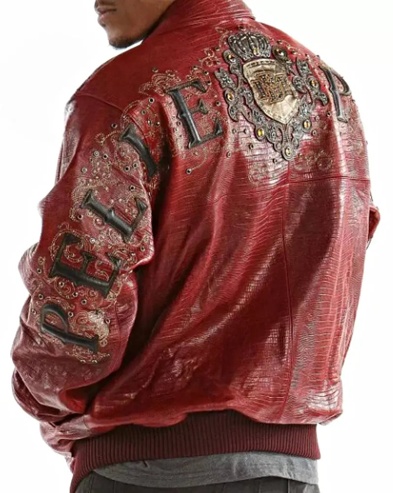 Men's Pelle Pelle Crown Embossed Premium Cowhide Leather Jacket