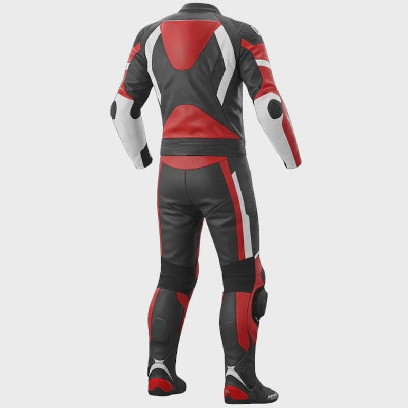 Ducati Corse motorcycle racing suit featuring CE armor padding and aerodynamic biker styling
