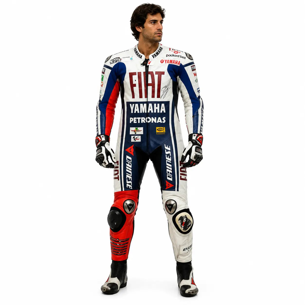 FIAT Yamaha Petronas one piece leather racing suit crafted from premium cowhide leather