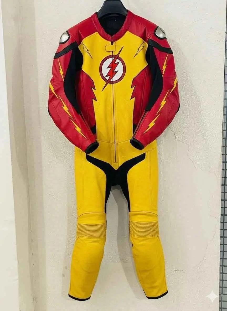 Flash Style Leather Motorcycle Suit Leather Racing Suit