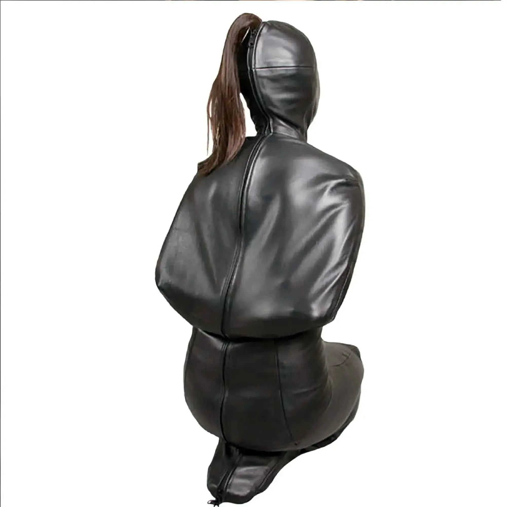 Full-length leather sleeping sack by Leather Taboo