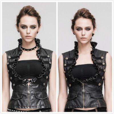 Women’s Real Leather Gothic Bolero Vest (Steampunk Dominion Style)