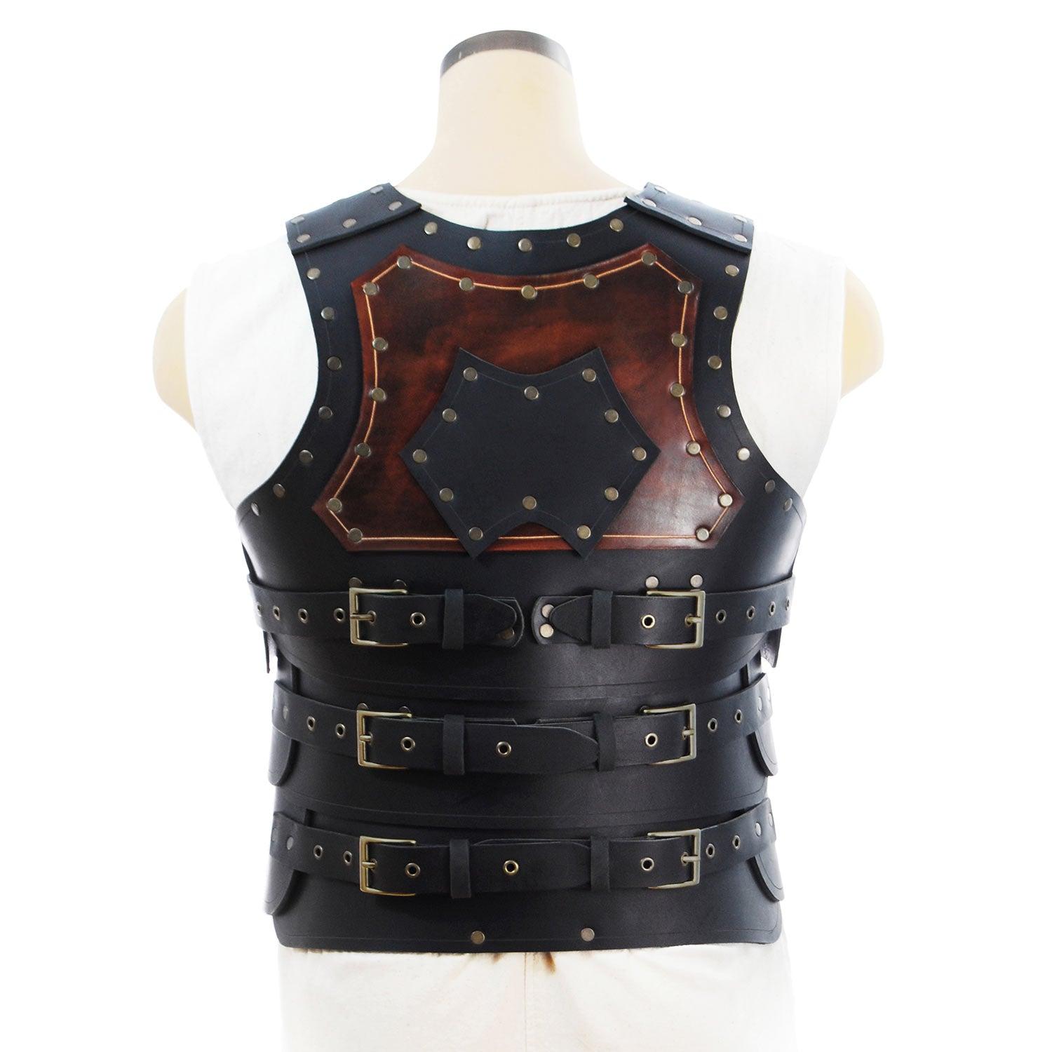 Men's Premium Leather Medieval Cuirass Roman Armor With Breastplate & Bracer Costume Set For LARP, Cosplay & Theatrical Wear