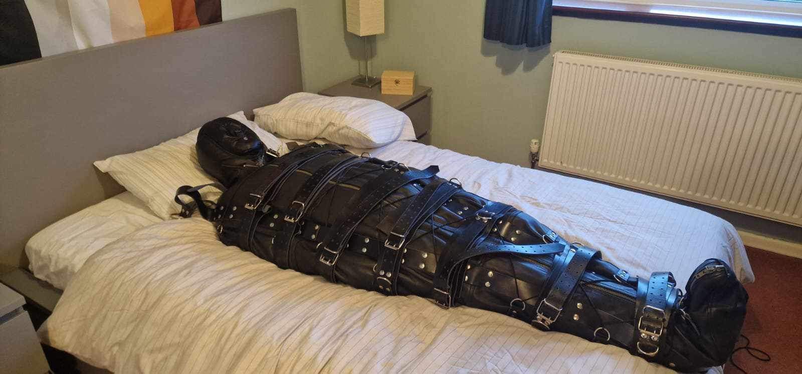 Leather Extreme BDSM SleepSack Fetish Sensory Deprivation Restricted Bondage bag - Leather taboo