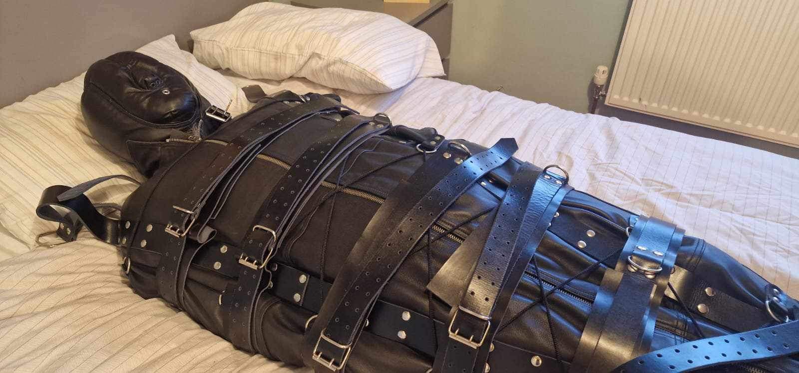 Leather Extreme BDSM SleepSack Fetish Sensory Deprivation Restricted Bondage bag - Leather taboo