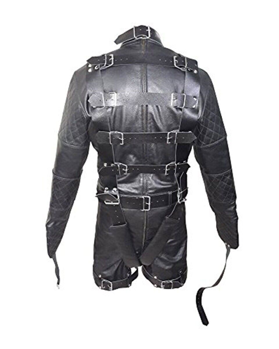Genuine leather avant garde fashion costume jacket design