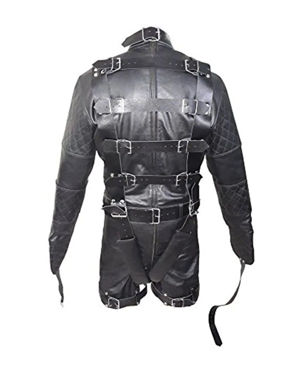Genuine leather avant garde fashion costume jacket design