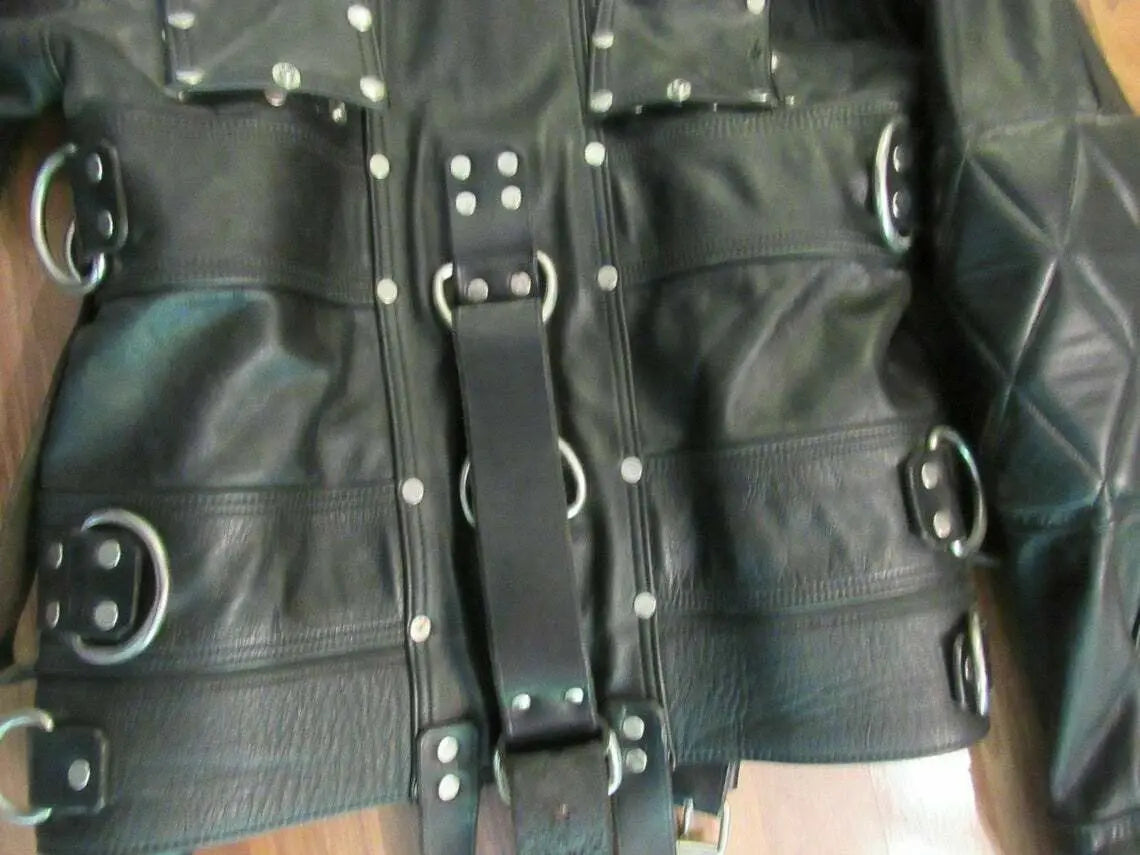 Genuine leather costume jacket theatrical fashion outfit look