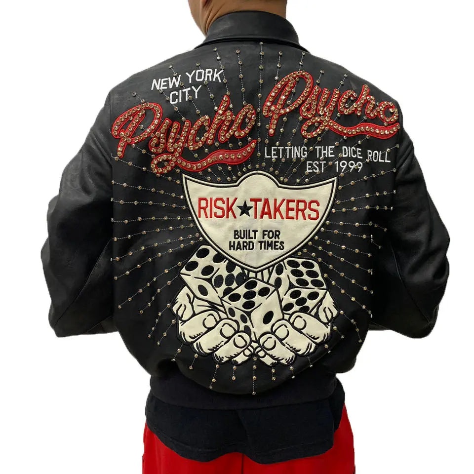 Pelle Pelle Psycho Risk Takers 22nd Anniversary Premium Cowhide Leather Jacket for Men