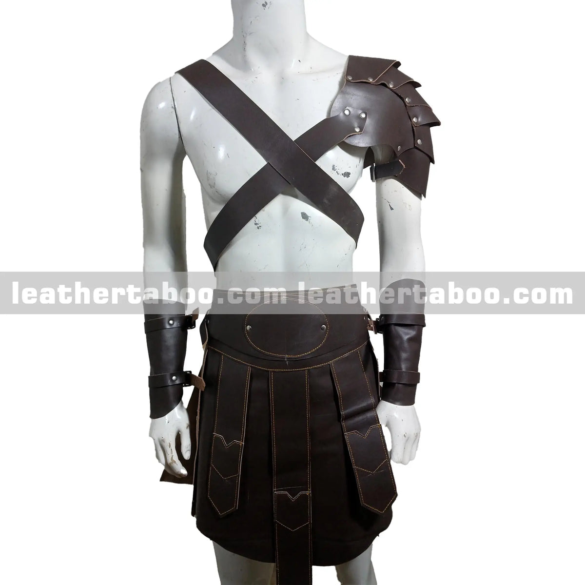 Handcrafted Gladiator Leather Armor Set – Roman Warrior Costume – Men’s Spartan Cosplay Outfit – Medieval LARP Leather Armor