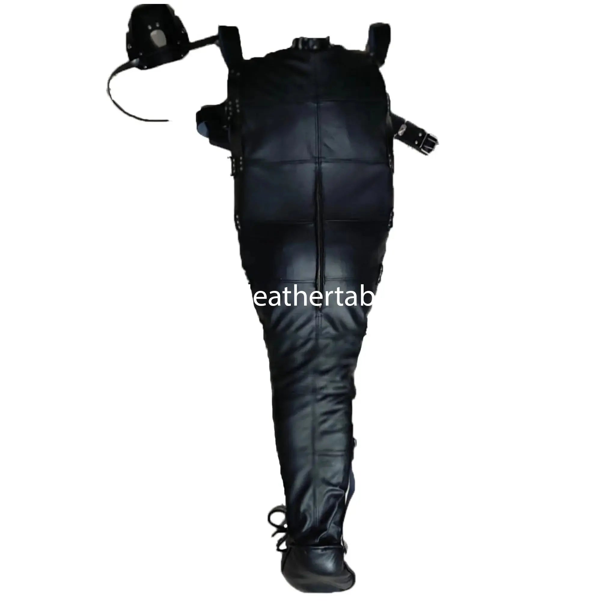 Heavy-duty leather body sack by Leather Taboo detail