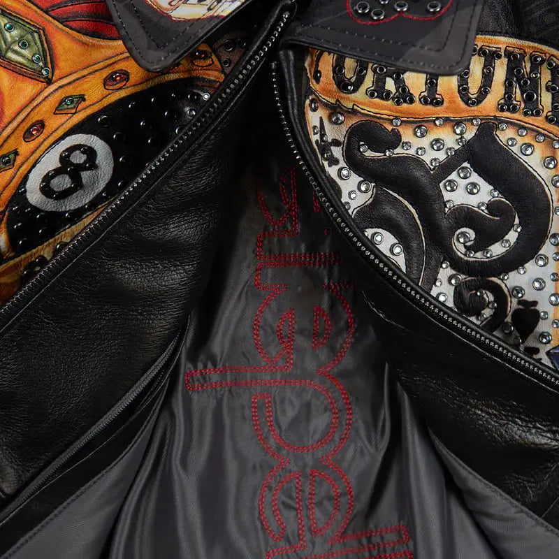 High Rollers Crop Leather Jacket for USA Streetwear