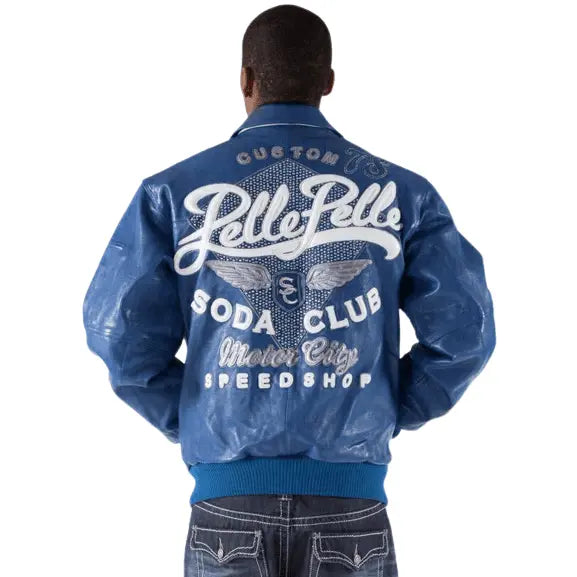 Best Quality Pelle Pelle Soda Club Blue Leather Jacket