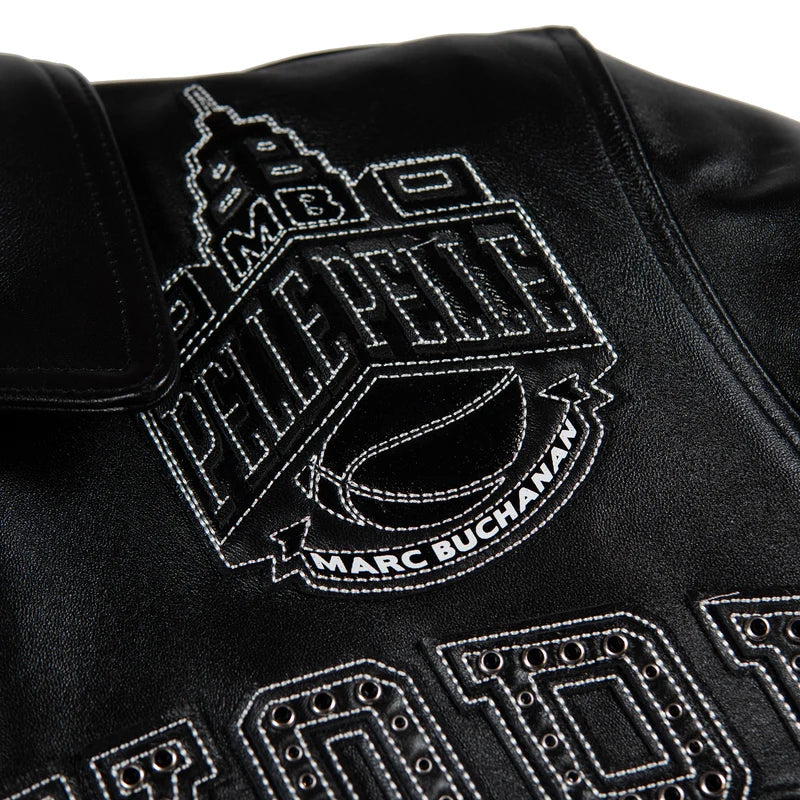Pelle Pelle x FISLL City of Knicks Women’s Black Leather Jacket leathertaboo.com