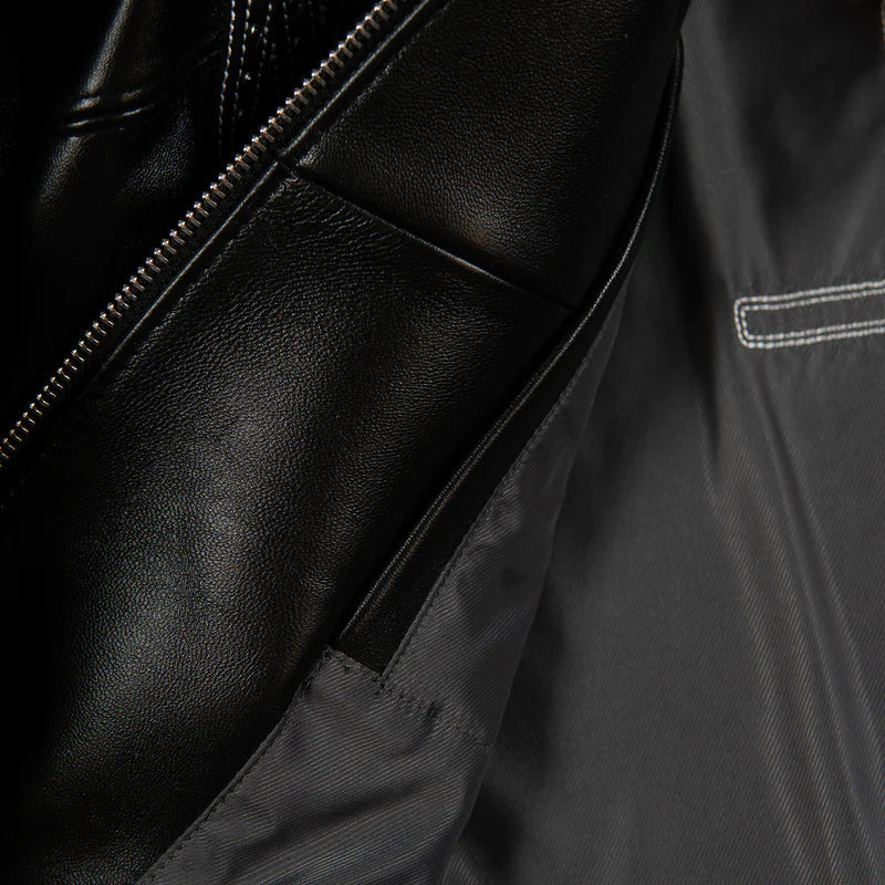 Pelle Pelle x FISLL City of Knicks Women’s Black Leather Jacket leathertaboo.com