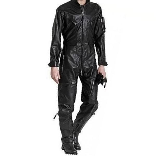 Men's Real Sheepskin Leather Unique Overalls