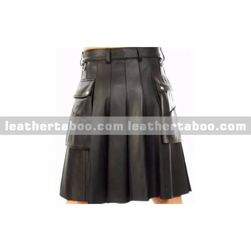Men's Classic Utility Design Leather Kilts - Leather taboo