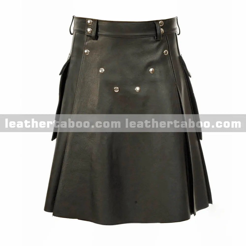 Men's Genuine Classic Utility Design Leather Kilts