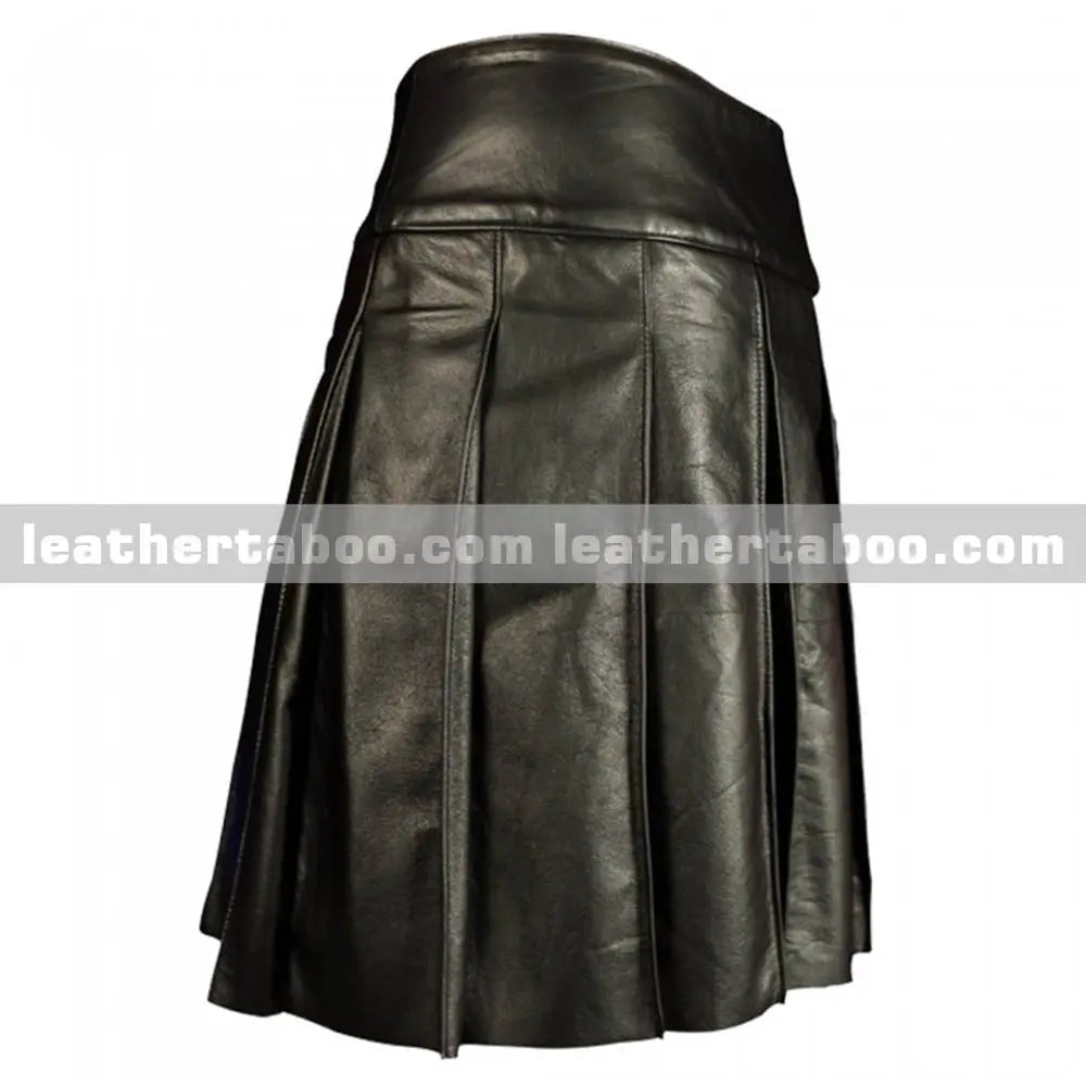 Men's Classic Utility Design Genuine Leather Kilts - Leather taboo