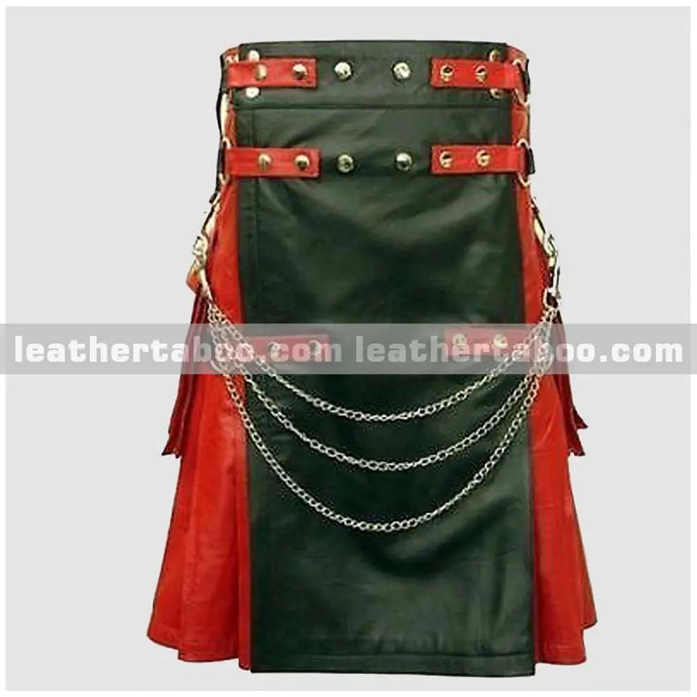 Men's Classic Utility Design Genuine Leather Kilts