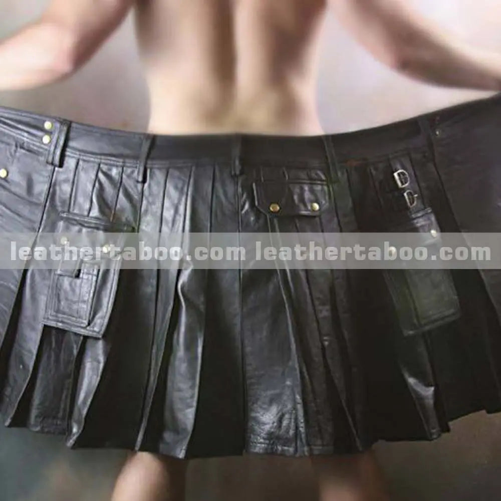 Men's Genuine Leather Kilts – Classic Utility Design - Leather taboo
