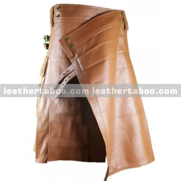Men's Genuine Leather Kilts – Classic Utility Design - Leather taboo