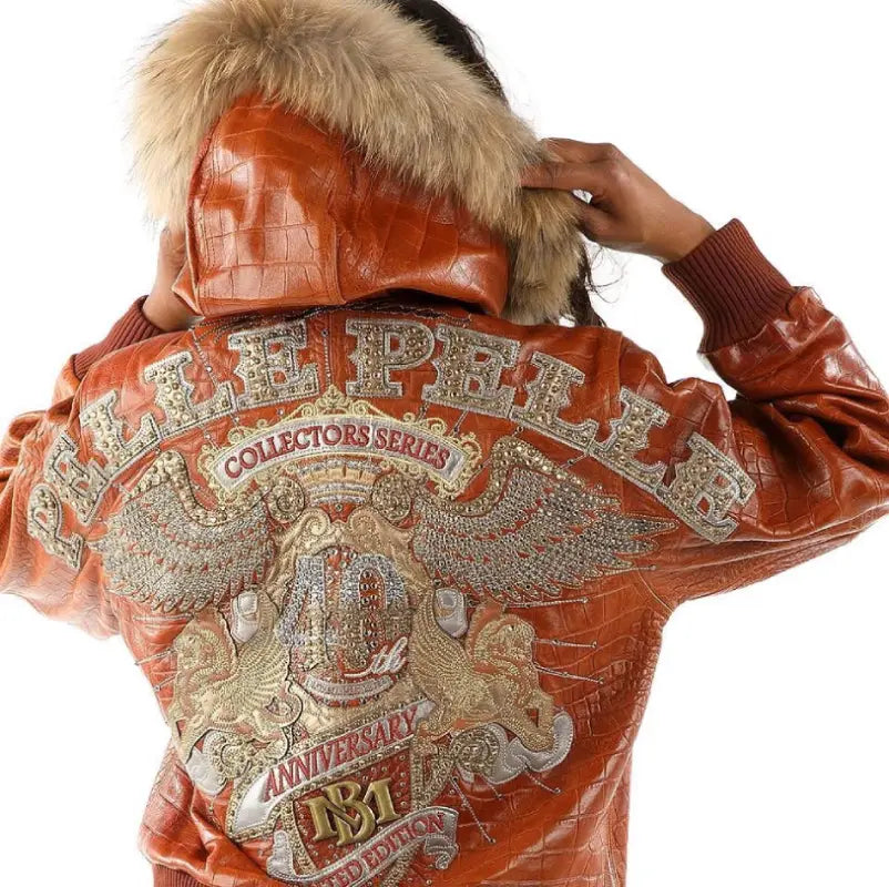 Pelle Pelle Womenโs 40th Anniversary Collectors Edition Brown Leather Jacket leathertaboo.com