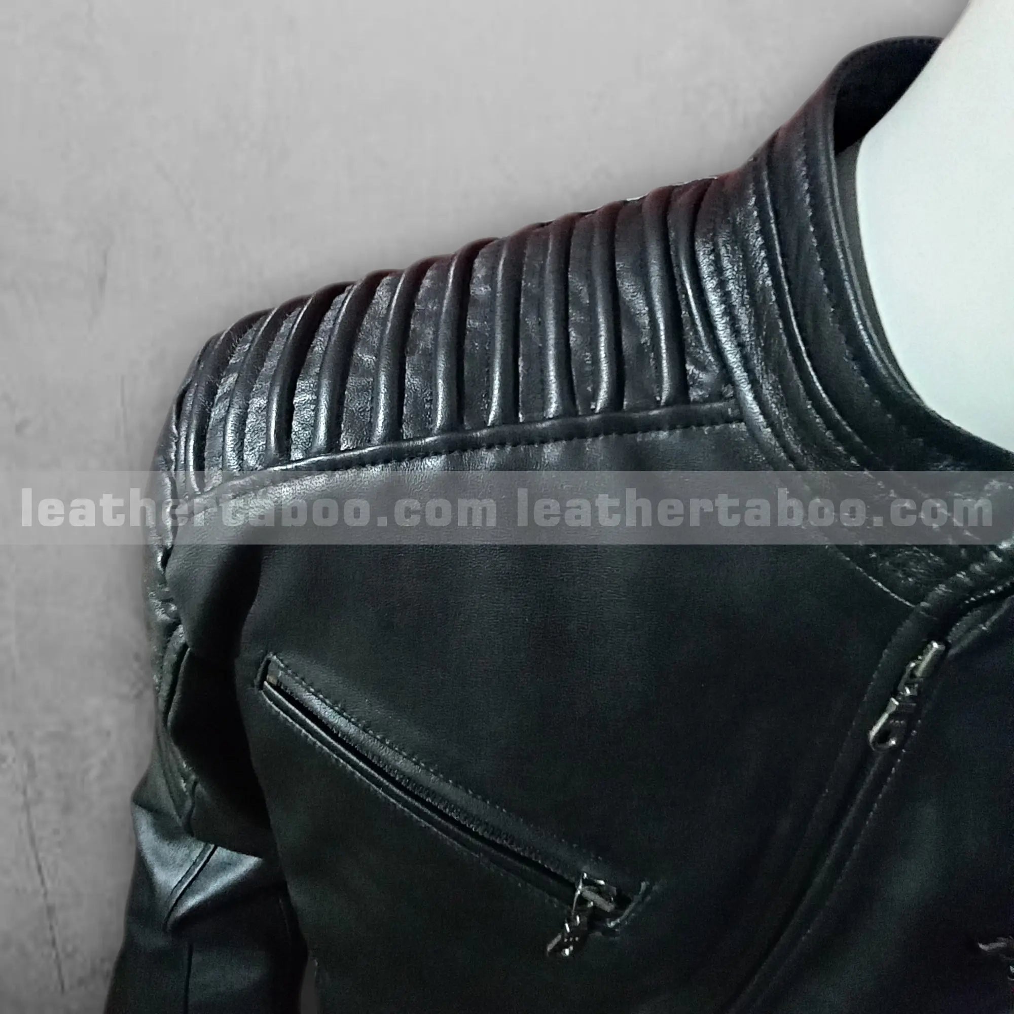 Men's Black Premium Sheepskin Leather Jacket โ Biker Moto Style | Quilted Shoulder | Smart Casual Wear - Leather taboo