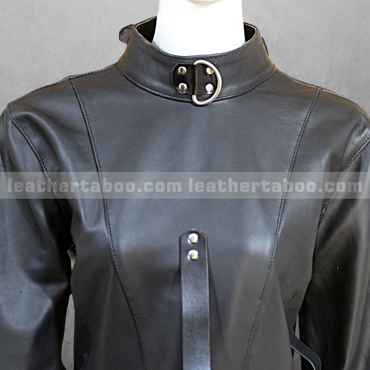 Unisex Leather Bondage Suit with Hood – Cosplay Restraint Jacket for Roleplay, Fetish Wear & Gothic Fashion - Leather taboo