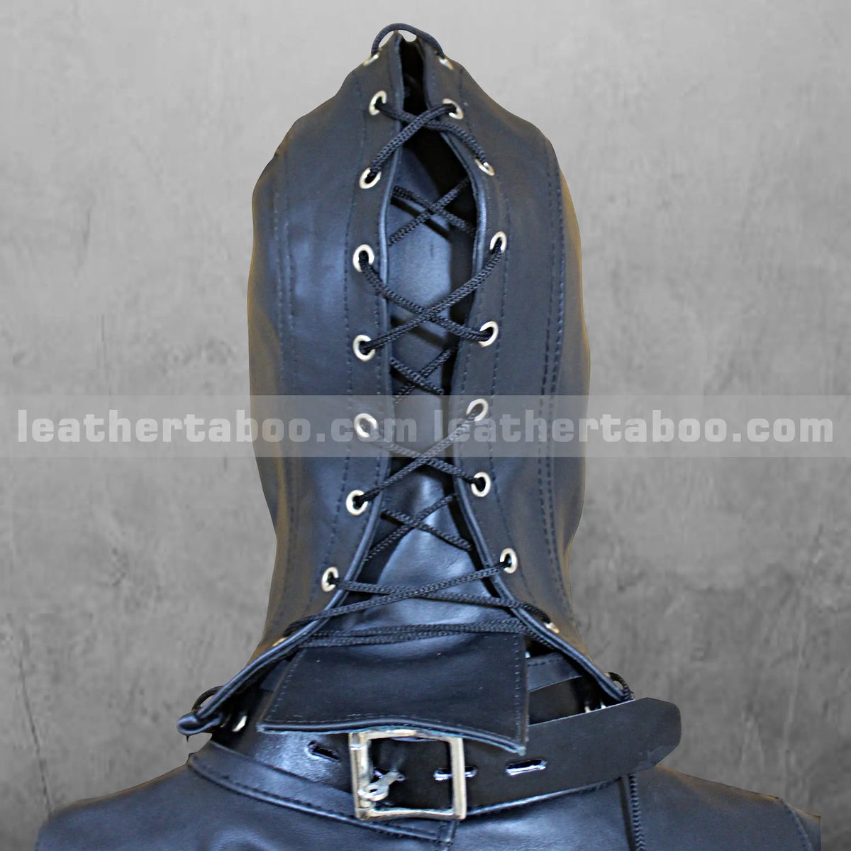 Unisex Leather Bondage Suit with Hood – Cosplay Restraint Jacket for Roleplay, Fetish Wear & Gothic Fashion - Leather taboo