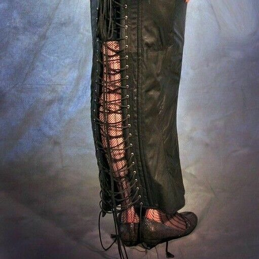 LeatherTaboo gothic leather bodycon dress front detailed view