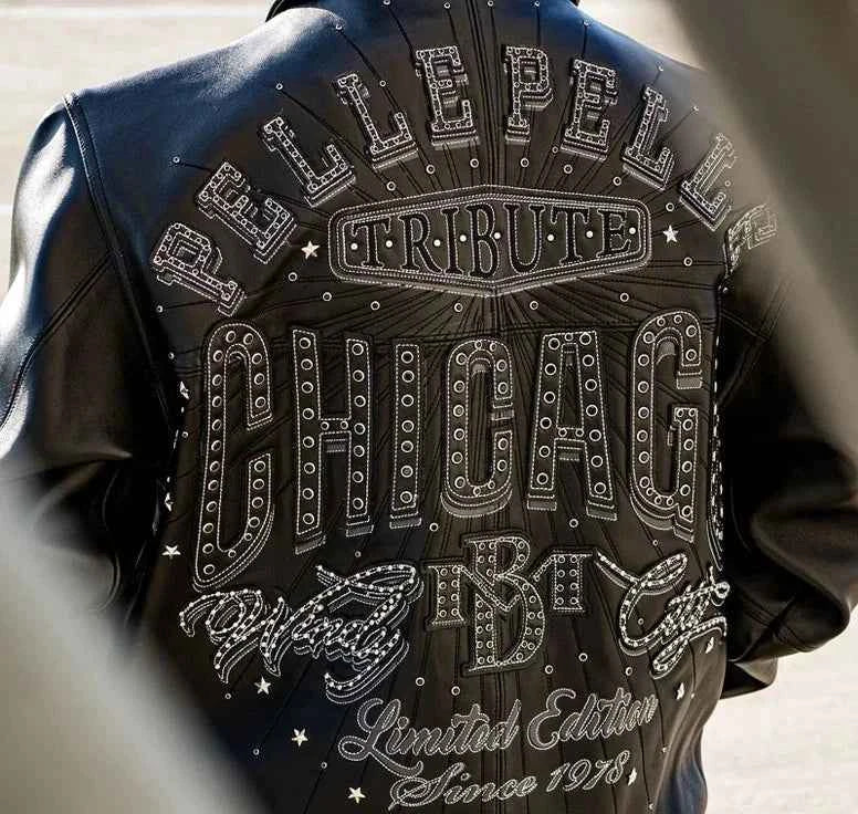 Limited Edition Chicago Men Pelle Pelle X TB Windy City MB Black Jacket