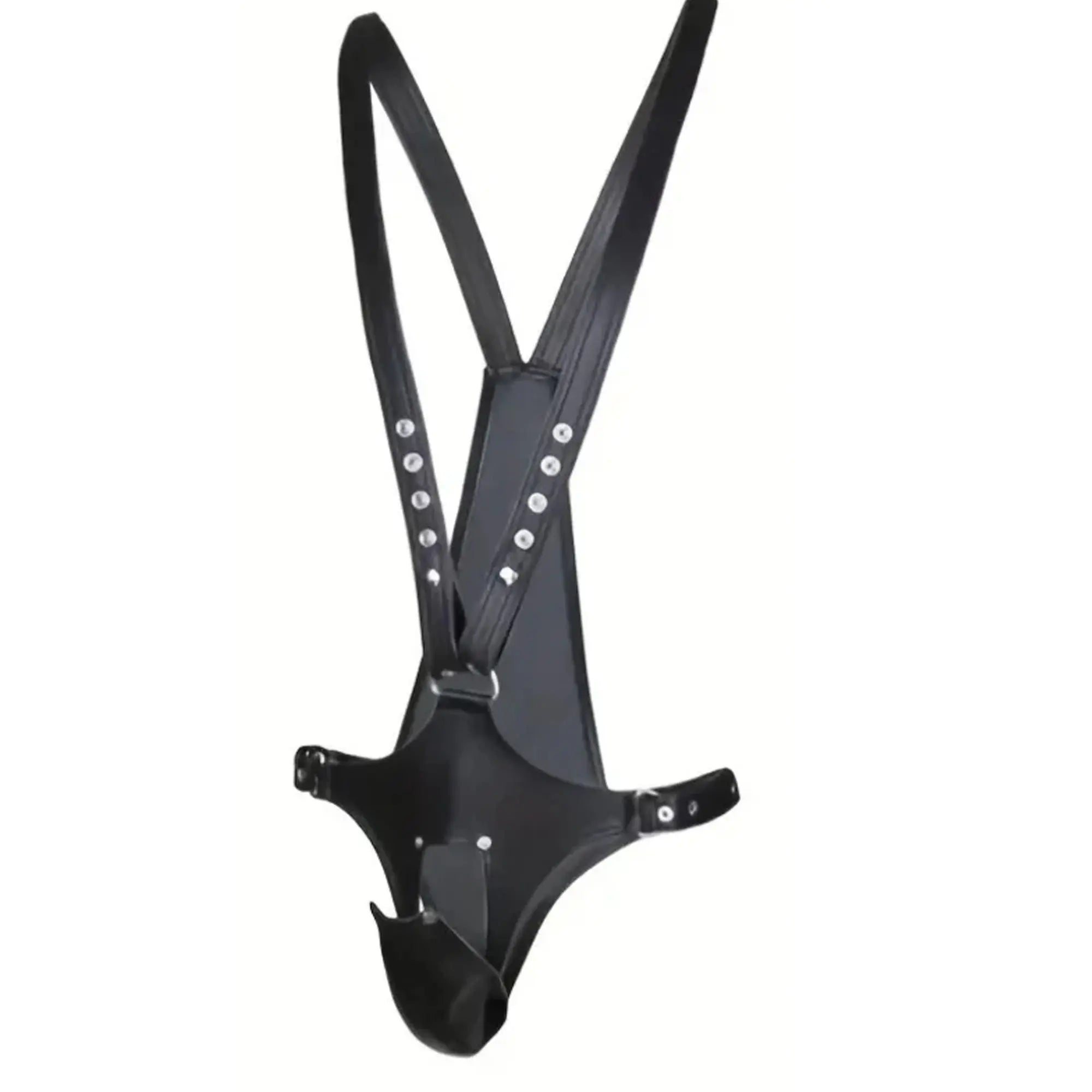 Men's Real Leather Bondage Chest Harness with Chastity Pouch โ Erotic BDSM Leatherwear - Leather taboo