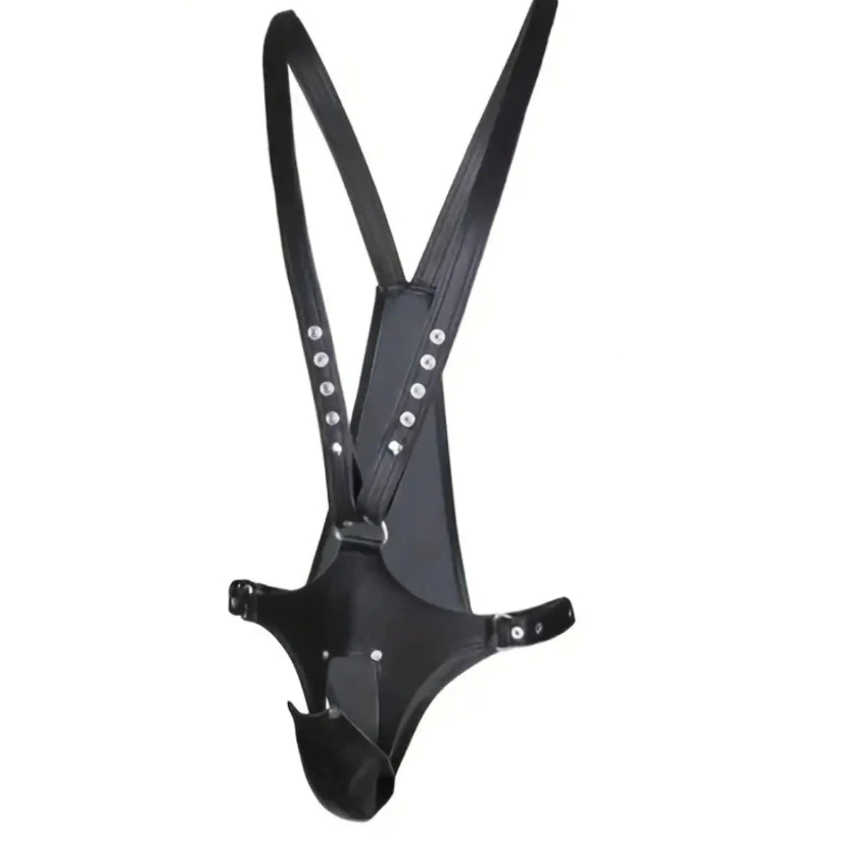 Men's Real Leather Bondage Chest Harness with Chastity Pouch – Erotic BDSM Leatherwear - Leather taboo