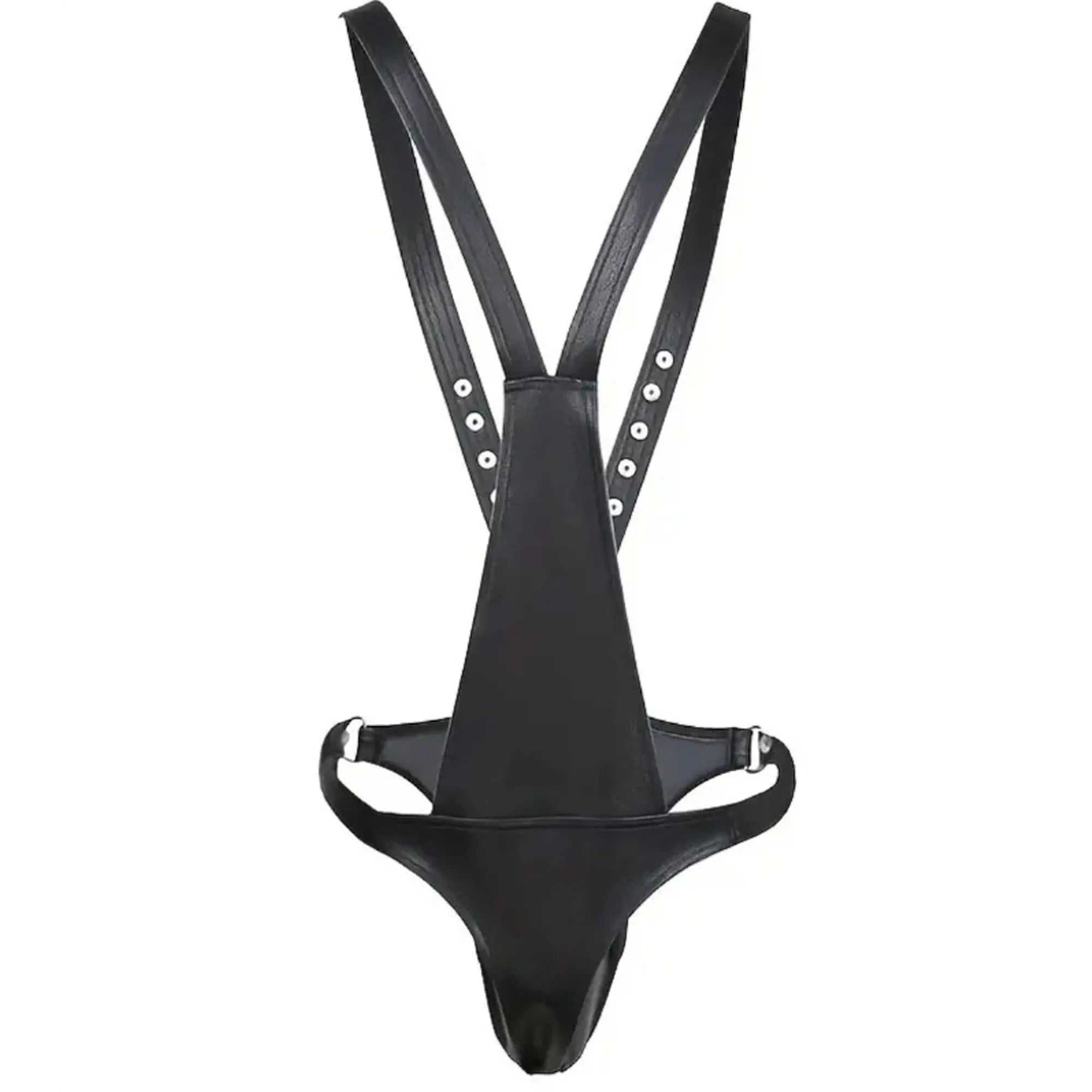 Men's Real Leather Bondage Chest Harness with Chastity Pouch – Erotic BDSM Leatherwear - Leather taboo