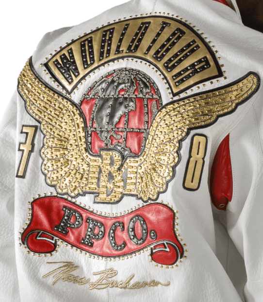 Mens Pelle Pelle White World Tour Jacket