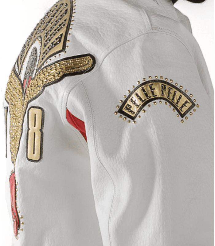 Mens Pelle Pelle White World Tour Jacket