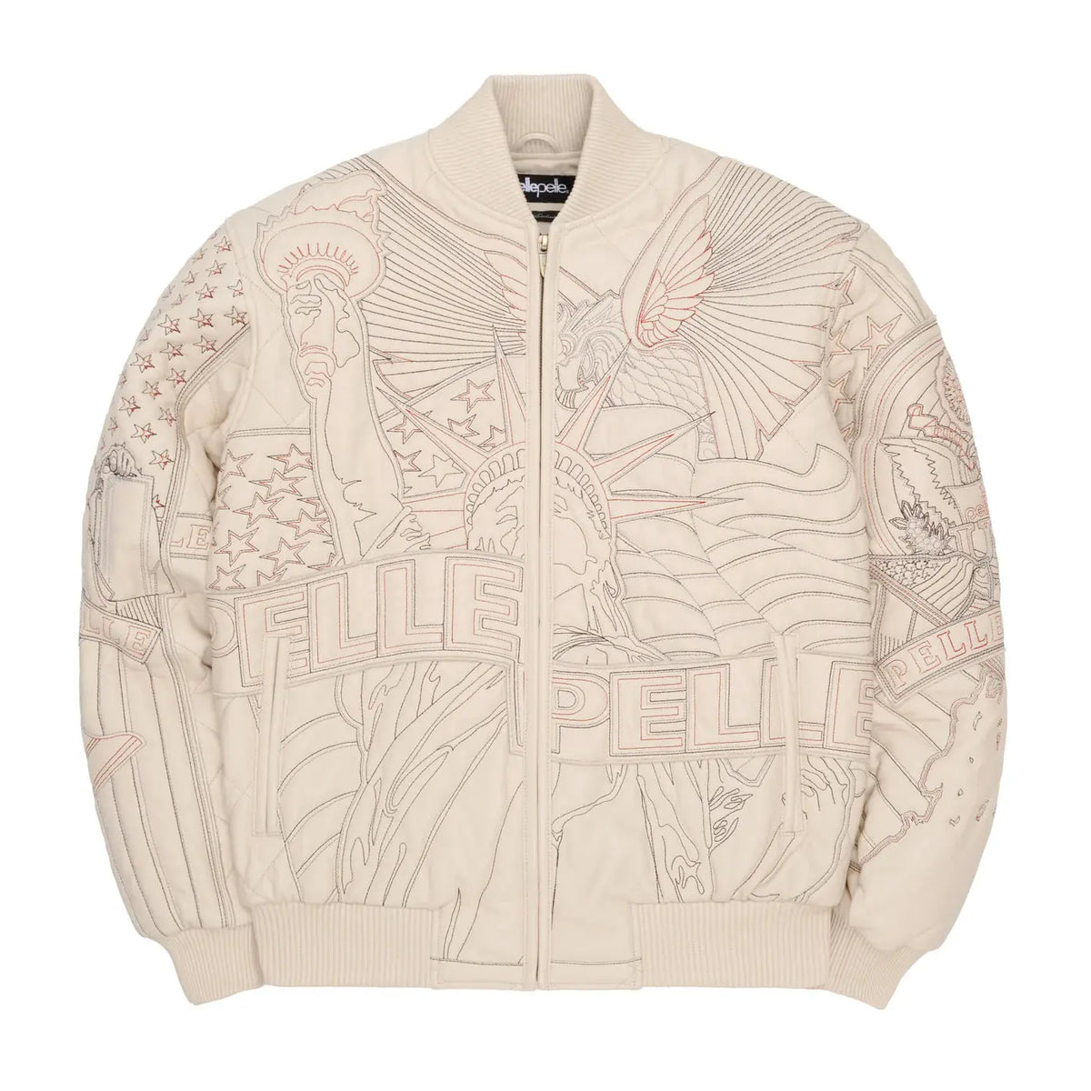 Premium America Quilted Leather Jacket, front view