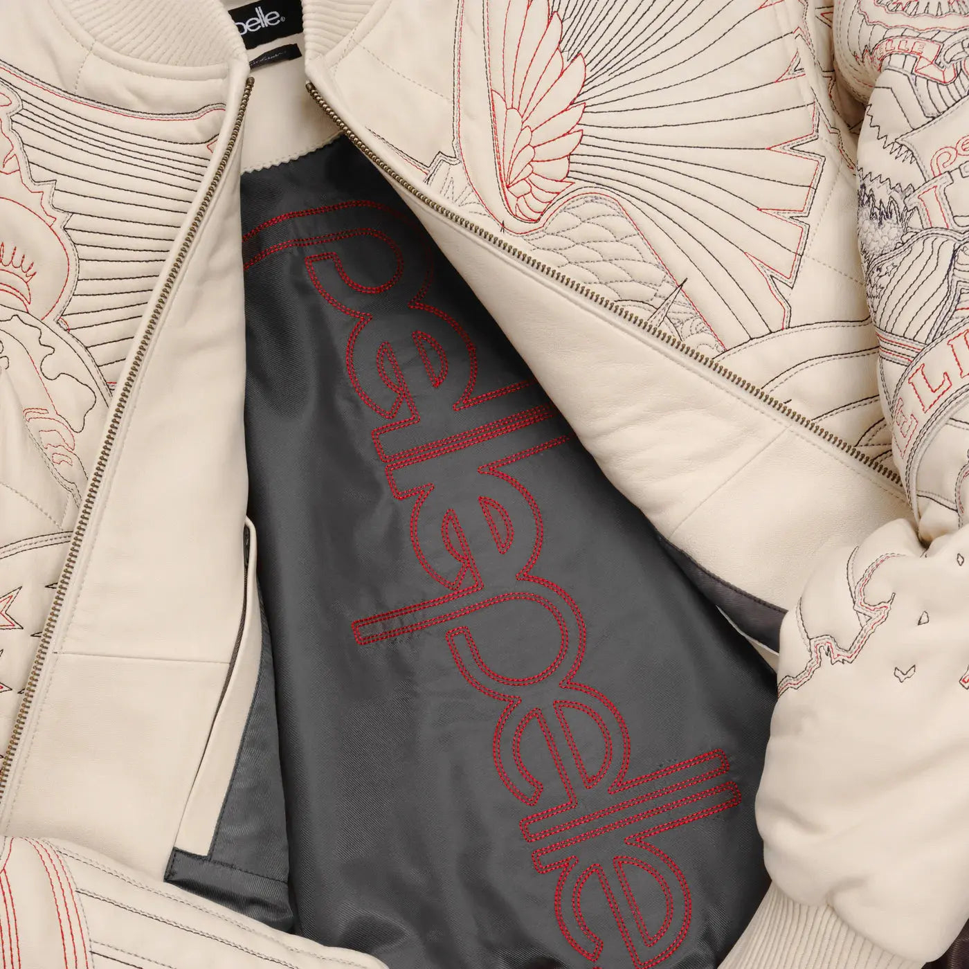 Premium America Quilted Leather Jacket, detail view 5