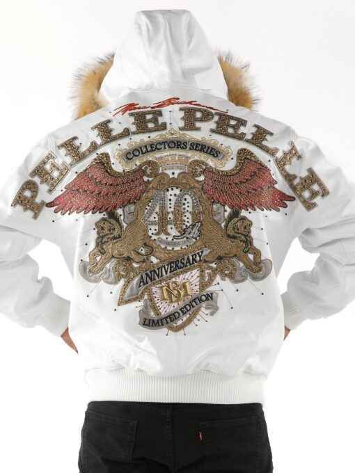 Menโs White Pelle Pelle Anniversary Limited Edition Collectorโs Cowhide Leather Jacket