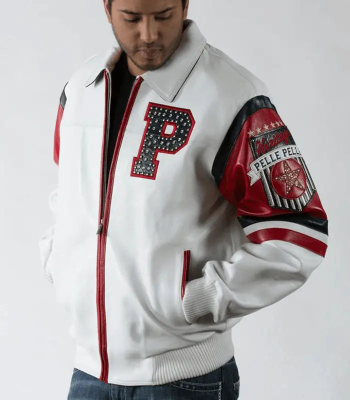 Pelle Pelle All Americans Heritage Series White Leather Jacket leathertaboo.com